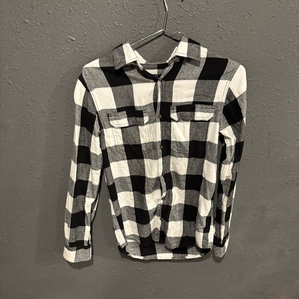 George Black and White Plaid Men's Shirt - Picture 1 of 3